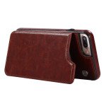 Wholesale iPhone 8 Plus / 7 Plus Flip Book Leather Style Credit Card Case (Brown)